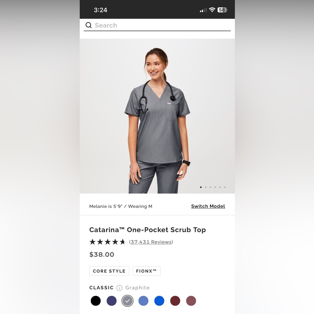 Figs Casma Graphite Scrub top - Picture 5 of 5